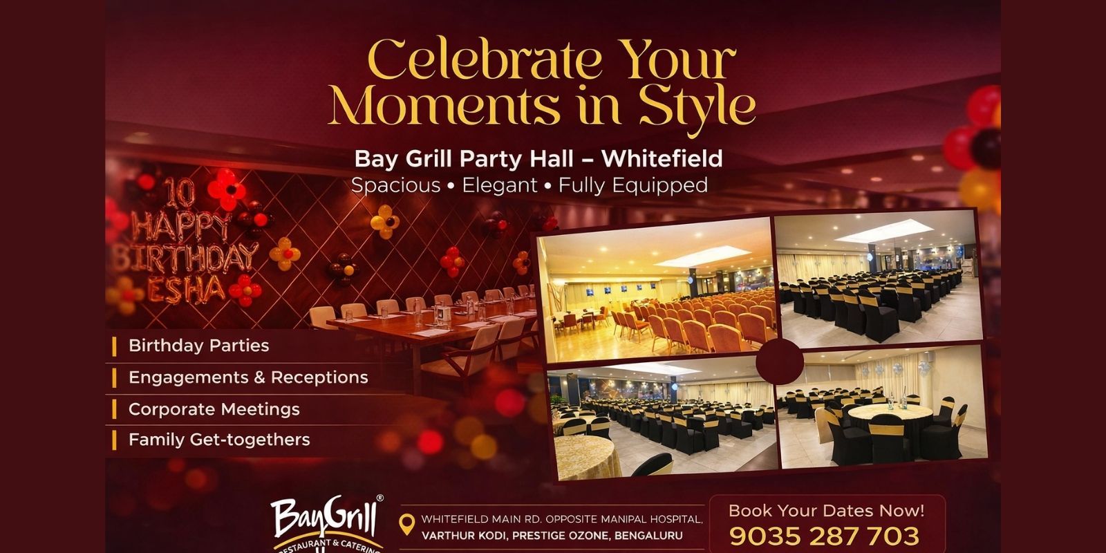 Bay Grill Party Hall Bangalore: The Perfect Venue for Every Celebration